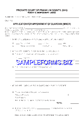 Ohio Guardianship Form 1 pdf free